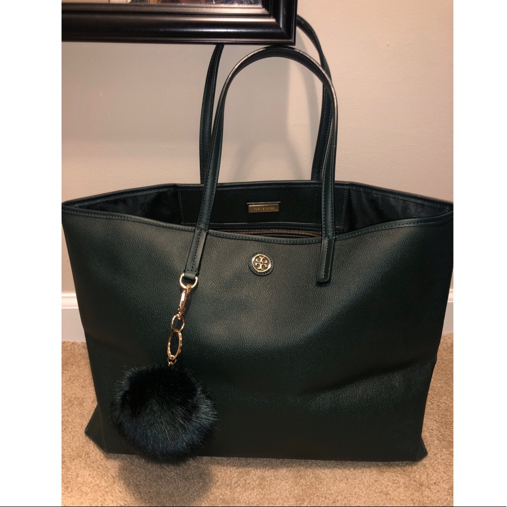Tory Burch Cameron Tote Bag Dark Green